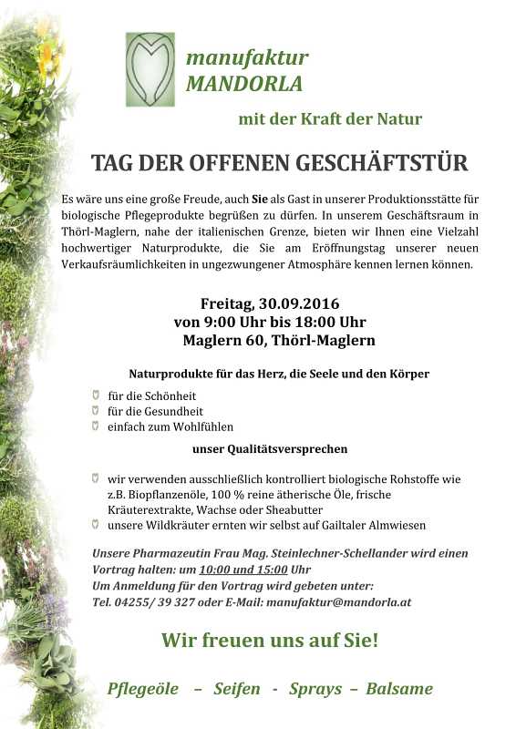 Einladung Tag der offenen Geschäftstür 1800